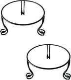 2 Pack Metal Gazing Ball Stand for 10 or 12 Inch Outdoor Garden Gazing Globes,Metal Display Stand for Plant or Flowerpot Holder,Birdbath Bowl Stand 5 Inch Tall,Black
