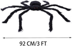 Halloween Giant Spider, 3.0FT Large Foldable Spider Fake Hairy Spider Scary Decorations Halloween Spider Outdoor Yard