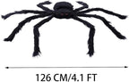 Halloween Giant Huge Spider, 4.1FT Large Foldable Spider Fake Hairy Spider Scary Decorations Halloween Spider Outdoor Yard