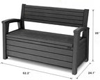 60 Gallon Plastic Resin Weather Resistant Outdoor Backyard Patio Storage Deck Box (Graphite Gray)