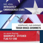 American Flag 3x5 Ft for Outside | Premium Heavy Duty TearProof Polyester US Flag | Longest Lasting High Wind Outdoor Flag with Embroidered Stars, Sewn Stripes, Brass Grommets | Fade Resistant