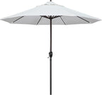 California Umbrella 9' Rd Sunbrella Aluminum Patio Umbrella, Crank Lift, Auto Tilt, Bronze Pole, Natural
