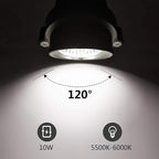 ZUCKEO Low Voltage Landscape Lights LED Landscape Lighting with Connectors, 10W 12V 24V Outdoor Spotlights Waterproof Garden Flood Pathway Yard Lights 1000LM Daywhite Light(10Pack with Connector)