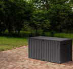 Outdoor/Indoor Storage Deck Box, 170 Gallon Capacity, Weather-Resistant Resin, Graphite