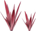 EROCK 2 Pcs Tequila Rustic Sculpture, Wind Resistant Metal Agave Plant Outdoor Home Decor, DIY Rustic Hand Painted Metal Agave Garden Art Plant Country Sculpture Statue Patio Stake Lawn Ornament Gift