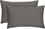 RSH Décor - Jumbo Lumbar Pillow Covers – Set of 2 | 26" x 16" | Outdoor Use – Patio, Lounge, Adirondack, Deck | Water & Fade-Resistant | Includes Down-Alternative Inserts | Charcoal Grey (Gray)