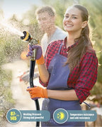 Non-Expandable Leader Hose 15ft x 5/8",Heavy Duty Flexible Garden Hose with Swivel Handle, Male to Female Fittings, Burst 600 PSI, Without Nozzle