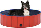 Foldable Dog Swimming Pool, Foldable Pet Swimming Pool, Portable Dog Pool, Bath Pool Collapsible Dog Pet Pool Bathing Tub, 47.2"x11.8" PVC Red
