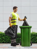 150 Count Heavy Duty Black Trash Bags, 40-45 Gallon, 38x46 Inches, 20 Micron Thick Large Garbage Bags