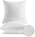 16 x 16 Outdoor Pillow Inserts Set of 2 Waterproof Square Support White Decorative Throw Pillow Inserts for Couch Sofa Beds Small Patio Furniture Cushions