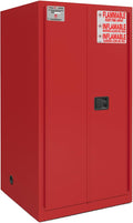FireKing Red Flammable Safety Cabinet, Combustible Liquids Flammable Storage Cabinet, 60 Gallon Steel Safety Cabinets with Manual Door for Commercial, Industrial & Home Use, 34" x 34" x 65"