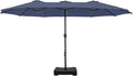 Sophia & William 15 ft Extra Large Patio Umbrella with Base Included, Rectangular Outdoor Umbrella Heavy Duty, Market Umbrella Double-sided Fade Resistant for Pool Garden Backyard, Navy Blue