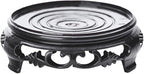GOLDY&WENDY Round Black Imitation Wood Resin Base Handmade Waterproof Stable Home Decoration Pedestal Vase Lamp Teapot Display Stand