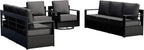 Outdoor Patio Furniture Set, 4-Piece Aluminum Patio Conversation Set All-Weather Metal Outdoor Sectional with 6 Inch Thick Cushions, Deep Setting for Garden, Outside and Porch