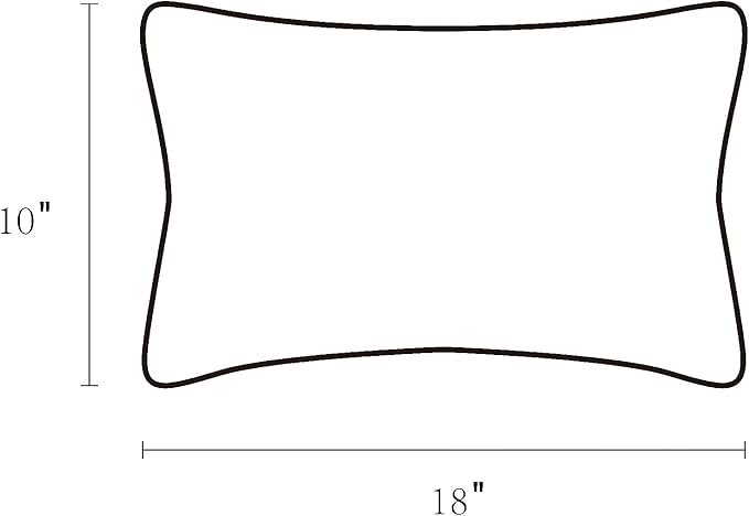 Rectangle Outdoor Lumbar Pillows, 10x18 inches Waterproof Patio Pillows, Decorative Waist Pillows for Outdoor Furnitures, Set of 2,(Beige and Navy