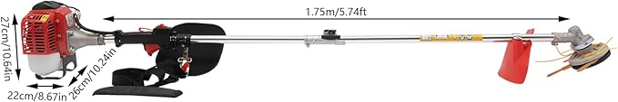Gas Weed Eater, 26CC 2-Stroke Engine Weed Trimmer Brush Cutter Lawn Edge 8500RPM Air-Cooled Multi Functional Gas Powered String Trimmer for Agriculture Forestry & Landscaping