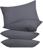 Covers & All Premium Square Throw Pillow Inserts with Covers Set of 4, 20 x 26 Inches Charcoal Gray, Decorative Cushions for Couch Sofa Home Decor Office Travel UV Resistant Waterproof Soft Cushions
