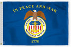 AGAS United States Merchant Marines Flag 2x3 Ft - Printed 200D Nylon Canvas Header Two Brass Grommets US Merchant Marines USMM Flag