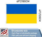 Ukraine Flag 4X6 FT Made in The USA-Heavy Duty Vibrant Colors Double Sided Ukrainian UKR Flag with 2 Brass Grommets for Home/Company/Indoor Outdoor Decoration