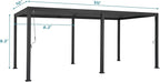 Mirador 111S Round Louvered Pergola Gazebo, 10Ft x 20Ft, Full Aluminum Frame, Adjustable Roof, Outdoor, Durable, Charcoal
