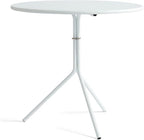 Minimalist Design 31.5 Inch Diameter Round Metal Patio Table, Bistro Table, Dining Table, Suitable for Indoor and Outdoor Cafes and Restaurants (White)