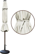 EliteShade USA 10-Year-Non-Fading Solar 9ft Market Umbrella with 80 LED Lights Patio Umbrellas Outdoor Table Umbrella with Ventilation, Natural