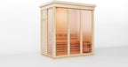 Outdoor Corner Steam Sauna for 2-4 Person, Canadian Hemlock, 6KW ETL Harvia Heater, Modern Sauna Box with Waterproof Asphalt Tiles, Left Door, 220V (0-195℉)