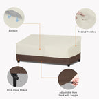 Easy-Going Waterproof Outdoor Couch Cover, Heavy Duty 3-Seater Patio Sofa Cover, Winchdproof Outdoor Furniture Cover with Air Vent (104Wx40Dx33H inch, Beige/Dark Brown)