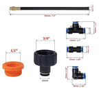 49.2FT/15M 1/4 Inch Tubing Drip Irrigation System Kit Automatic Garden Irrigation Equipment Adjustable Quick Connector Watering Misting for Outdoor Yard Lawn Raised Bed Greenhouse