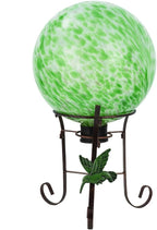 Stargarden Gazing Ball, 10 Inch Decorative Gazing Globe with Metal Ball Stand, Green Glass Balls, Indoor Outdoor Ornaments Gifts for Mom, Women