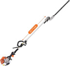 VEVOR Gas Hedge Trimmer 2 Cycle with Extension Pole, 15.7-inch 26cc Gas Powered Pole Hedge Trimmer with Dual Sided Dual Action Blade, Great for Trimming Shrubs, Bushes, w/EPA, CE and EMC Certification