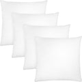 Covers & All Premium Square Throw Pillow Inserts with Covers Set of 4, 20 x 20 Inches White, Decorative Cushions for Couch Sofa Home Decor Office Travel UV Resistant Waterproof Soft Cushions Pillows