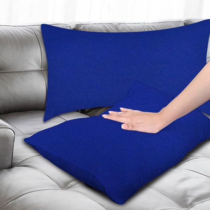 Covers & All Premium Rectangle ThrowPillow Inserts with Covers Set of 4, 16 x 24 Inches Blue, Decorative Cushions for Couch Sofa Home Decor Office Travel UV Resistant Waterproof Soft Cushions Pillows