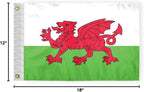 AGAS Wales Nautical Flag 12x18 inch Mini Welsh National Flag Outdoor 200D Nylon Double Stitched Hem