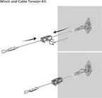 Sun Shade Sail Hardware Kit- 24' Ft (6'x4) Steel Tension Cable with Winch Kit Pad Eyes Snap Hooks Sunshades Installation Kit for Rectangle Shade Sails Deck Patio Yard