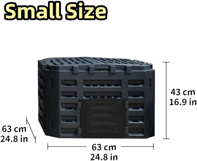 Large Fertilizer Fermentation Box, Plastic Compost Bin, Lightweight Outdoor Composting Box Suitable for Garden, Courtyard and Kitchen(Yellow,Small)