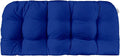 RSH DECOR: Sunbrella Tufted Wicker Loveseat Cushion | 41” x 19" | Water and Fade-Resistant Performance Fabric | Outdoor Settee Cushion for Patio Furniture | Canvas True Blue