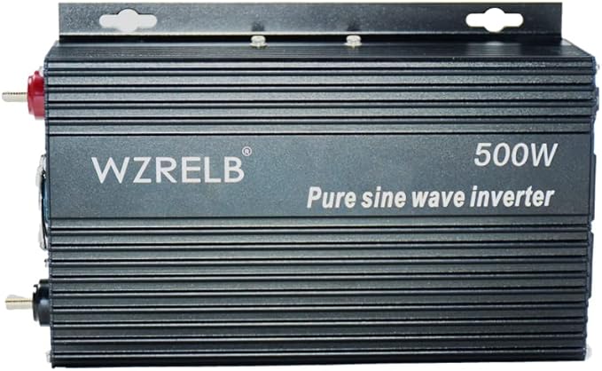 WZRELB 500W Pure Sine Wave Inverter 12VDC to 120VAC Solar Power Converter Truck RV Home LCD Display