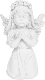 White Kneeling Praying Angel Statues, Handmade Resin Craft Home Decor, Indoor & Outdoor Angel Ornaments, Wedding Table Decor, Ideal Blessing Gift for Parents and Friends