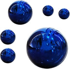 Gazing Ball Stainless Steel Gazing Globe Mirror Reflective Garden Sphere Floating Pond Balls Gazing Ball Shiny Home Outdoor Ornament (Blue, 6Pack)