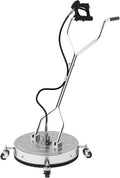 24" Pressure Washer Surface Cleaner with 304 Industrial-Grade Stainless Steel Housing, Dual Handle, Driveway Pressure Washer Attachment, 2 Replacement Nozzles, for Concrete, Sidewalk, Deck, 4000 PSI