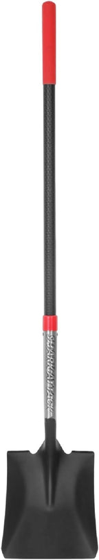 SHARK ATTACK Heavy Duty Garden Shovel, 56.7 Inch Square Head Spade Shovel with Powder Coated Steel & Non-Slip Grip for Gardening, Land Management, Yard Work, Farming and Outdoors