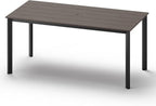 Outdoor Patio Dining Table, Aluminum & HDPE Outdoor Table with Umbrella Hole, All-Weather for Deck, Garden, Lawn, Backyard, Poolside and Indoor Use (Charcoal)