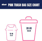 Plasticplace 32-33 Gallon Trash Bags │ 1.5 Mil │ Pink Garbage Can Liners │ 33’” x 39” (100 Count)