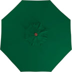 California Umbrella 9' Premium Commercial Hardwood Patio Umbrella, Manual Lift With Sunbrella Forest Green Fabric