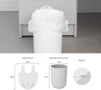 2.6 Gallon Trash Bag with Handles, Unscented Clear Garbage Bags, 0.9Mil Thickness, 3g/pcs, Size 40x50cm, Pack of 36