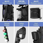 Pressure Washer -4800PSI Power Washer with Foam Cannon, High Pressure Cleaning Machine with 4 Connect Nozzles for Cars/Patio/Driveways/Home Cleaning