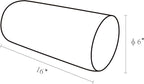 Indoor/Outdoor Bolster Pillows, 16x6 inches Solid Round Lumbar Cylinder Throw Pillows for Outdoor Furnitures, Set of 2, (Light Grey)
