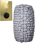 GL4 Outdoor Sauna Kit, Garden Luxury-Series Outdoor DIY Sauna Kit, Thermo-Spruce, up to 4 Persons Bundles (Sauna Heater and Sauna Stones Included) (HIVE MINI 6 WiFi - Gold)