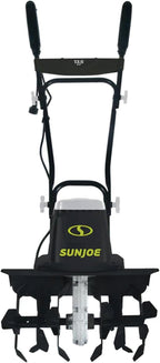 Sun Joe Electric Corded Garden Tiller & Cultivator, Steel Tines, 13.5 Amp, 16 Inch, Black - Heavy Duty Gardening Machine Equipment for Lawn, Yard, & Grass, TJ604E
